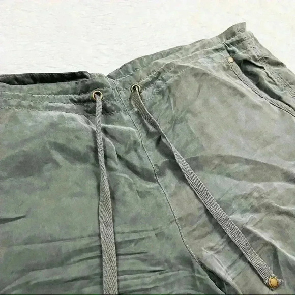 Buffalo David Bitton Green Silky Drawstring Flap Pocket Safari Jogger Pant XS - Picture 3 of 16